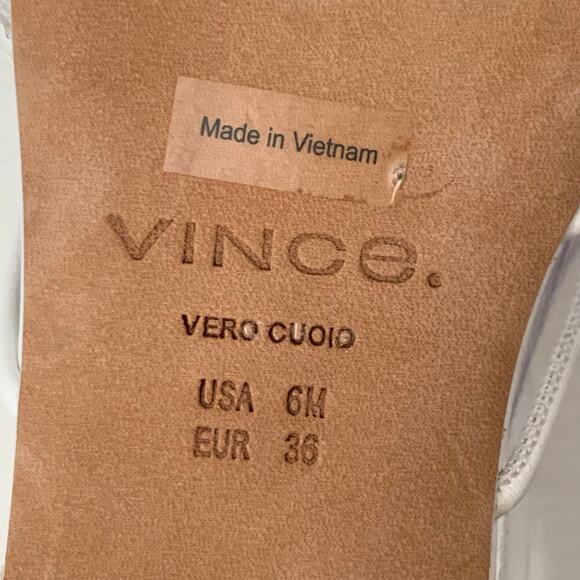 VINCE Kenna Leather Strappy Gladiator Knotted Leather Sandal Flats sz 6 US White - Picture 12 of 16